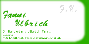 fanni ulbrich business card